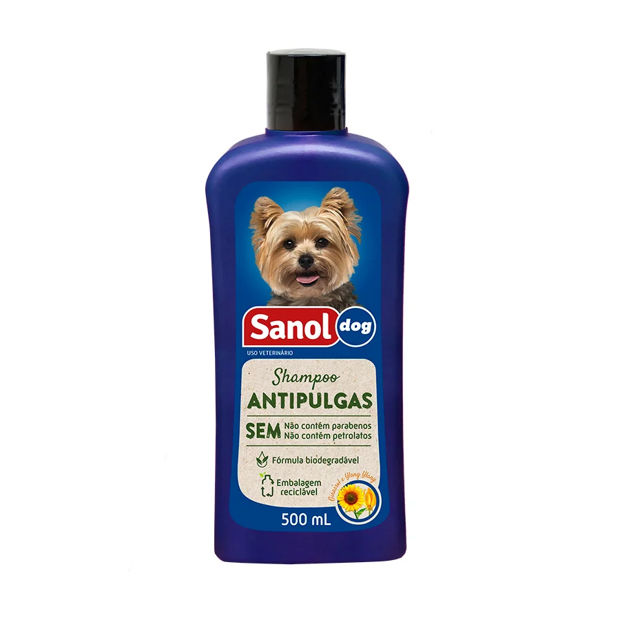 SHAMPOO ANTIPULGAS PARA CÃES 500ML - SANOL DOG