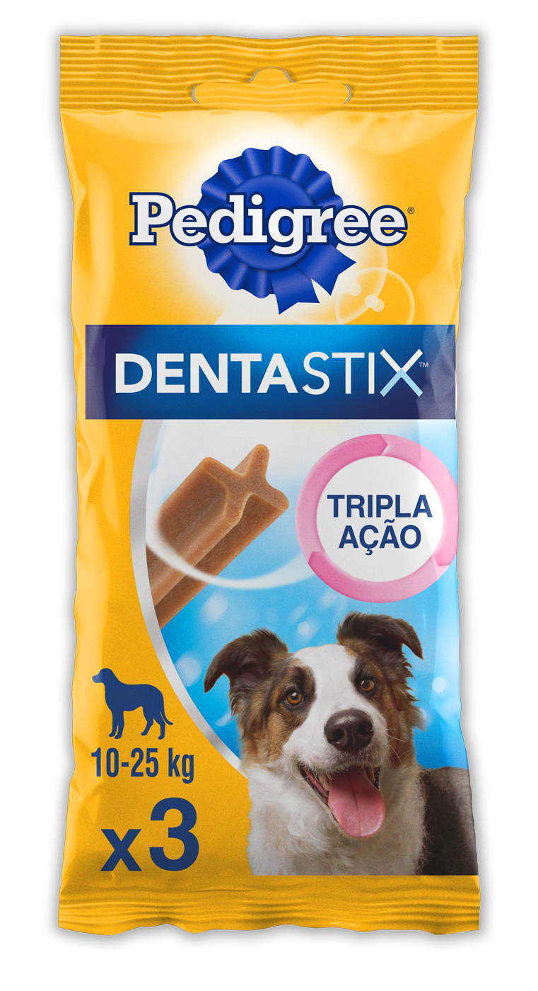 PETISCO PEDIGREE DENTASTIX CUIDADO ORAL PARA CÃES ADULTOS RAÇAS MÉDIAS 3 UNIDADES