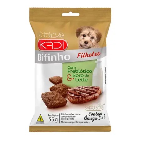 SNACK PARA CÃES FILHOTES BIFINHO KADI SABOR CARNE 55G - KADI