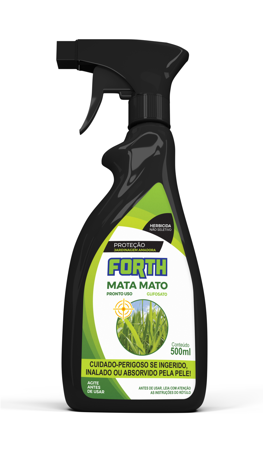 HERBICIDA LÍQUIDO FORTH MATA MATO GLIFOSATO PRONTO USO 500ML
