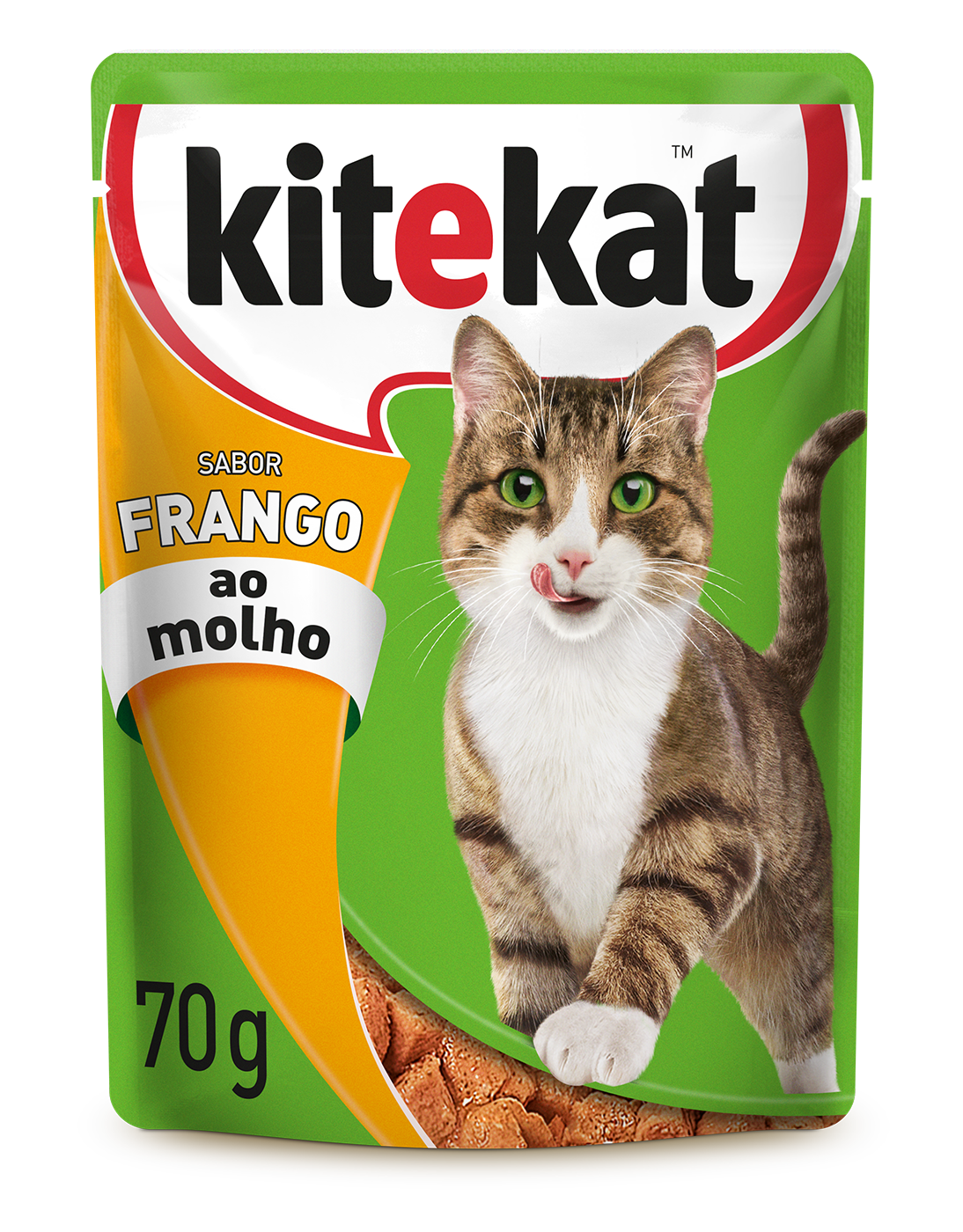 RAÇÃO ÚMIDA KITEKAT SACHÊ FRANGO AO MOLHO PARA GATOS ADULTOS 70G