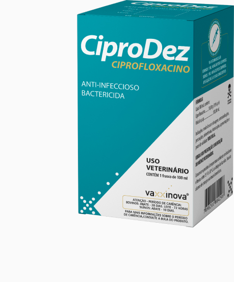 ANTIMICROBIANO INJETÁVEL A BASE DE CIPROFLOXACINO CIPRODEZ 50ML - BIOVET