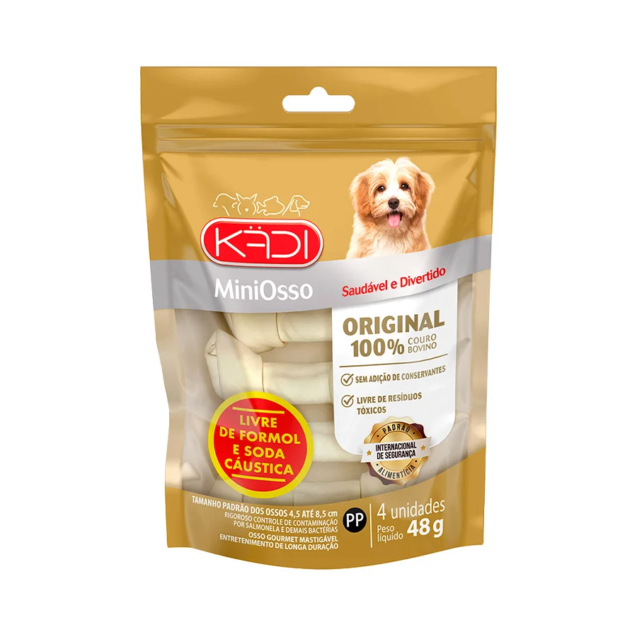 PETISCO PARA CÃES MINI OSSO SABOR ORIGINAL 4 UNINADES 48G - KADI