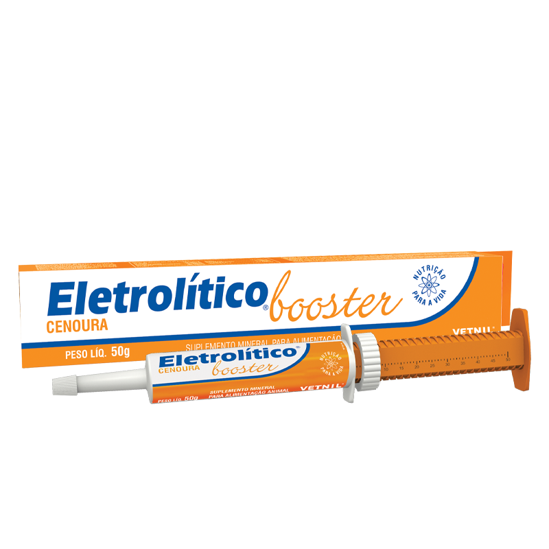 REPOSITOR DE ELETRÓLITOS PARA EQUINOS ELETROLÍTICO BOOSTER CENOURA 50G - VETNIL