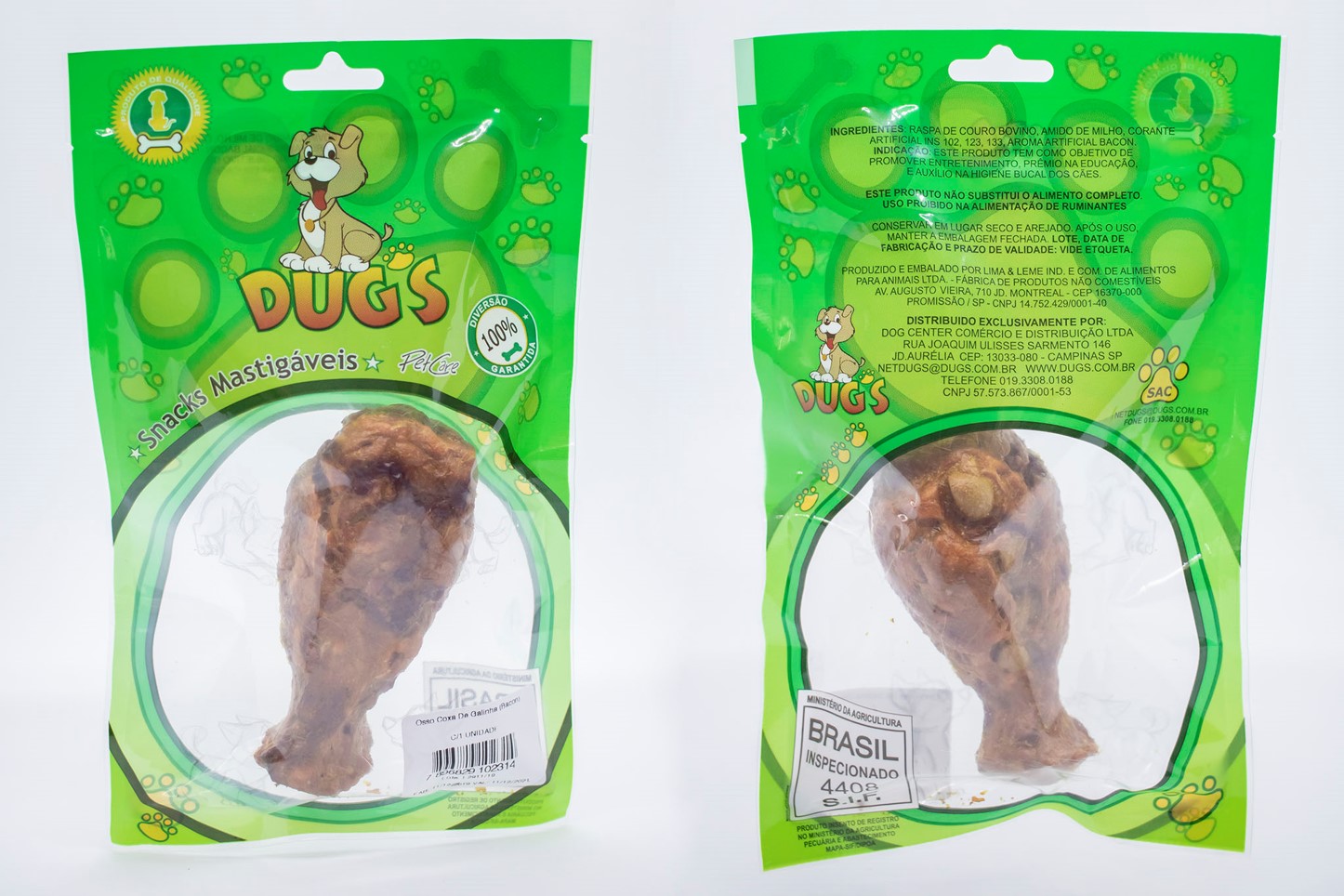OSSO COXA DE GALINHA COM BACON PARA CÃES - DUG S