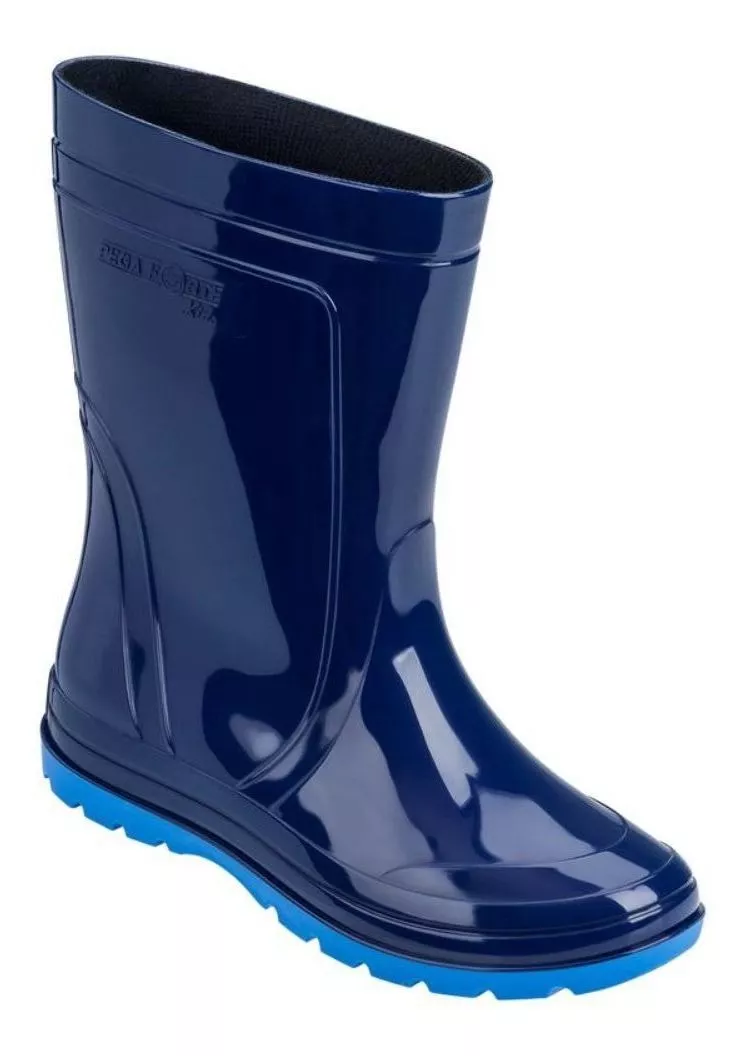 BOTA GALOCHA INFANTIL PEGA FORTE AZUL SEM FORRO N°25/26 - GRENDENE