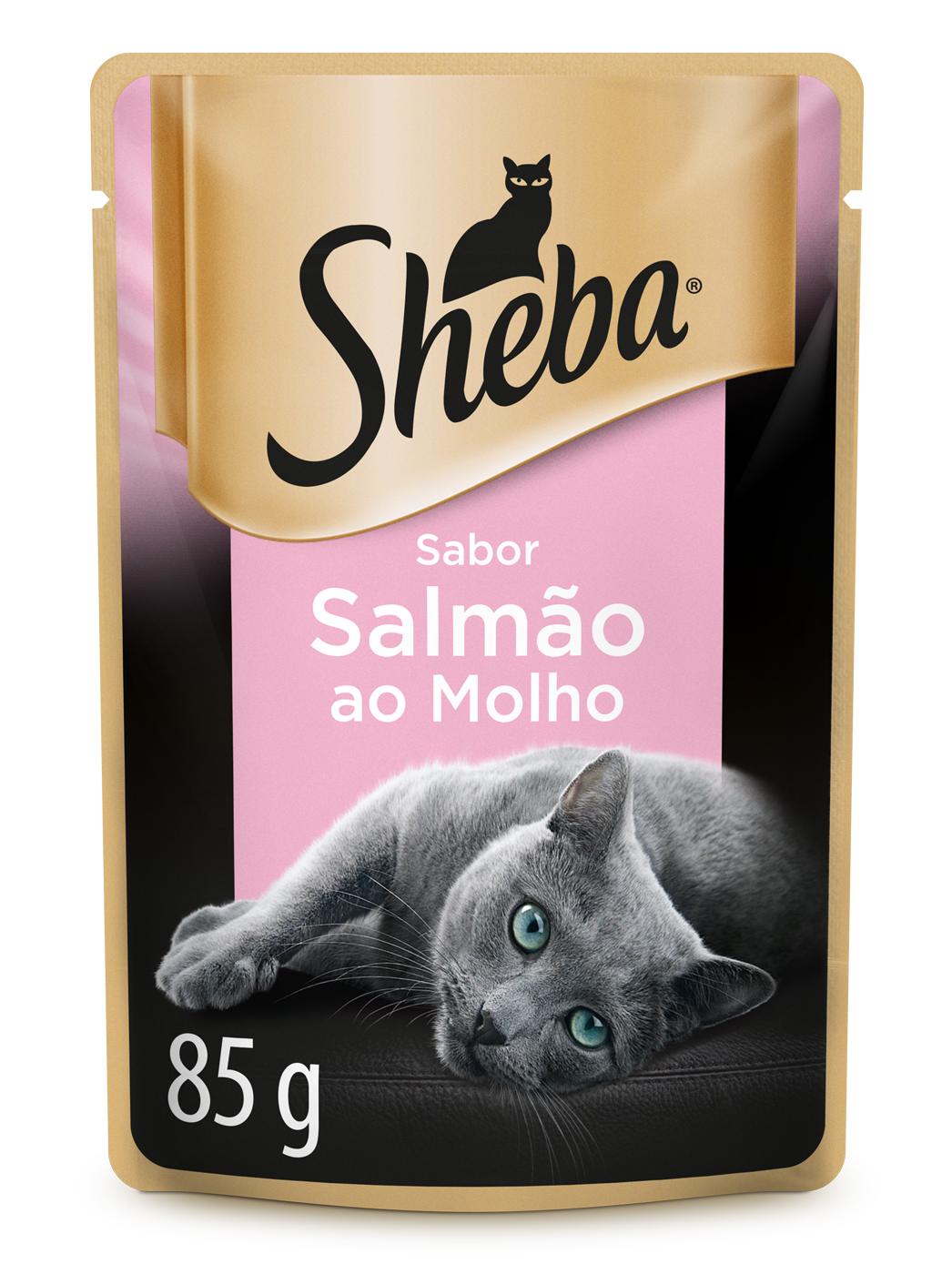 RAÇÃO ÚMIDA SHEBA SACHÊ CORTES SELECIONADOS SALMÃO AO MOLHO PARA GATOS ADULTOS 85G