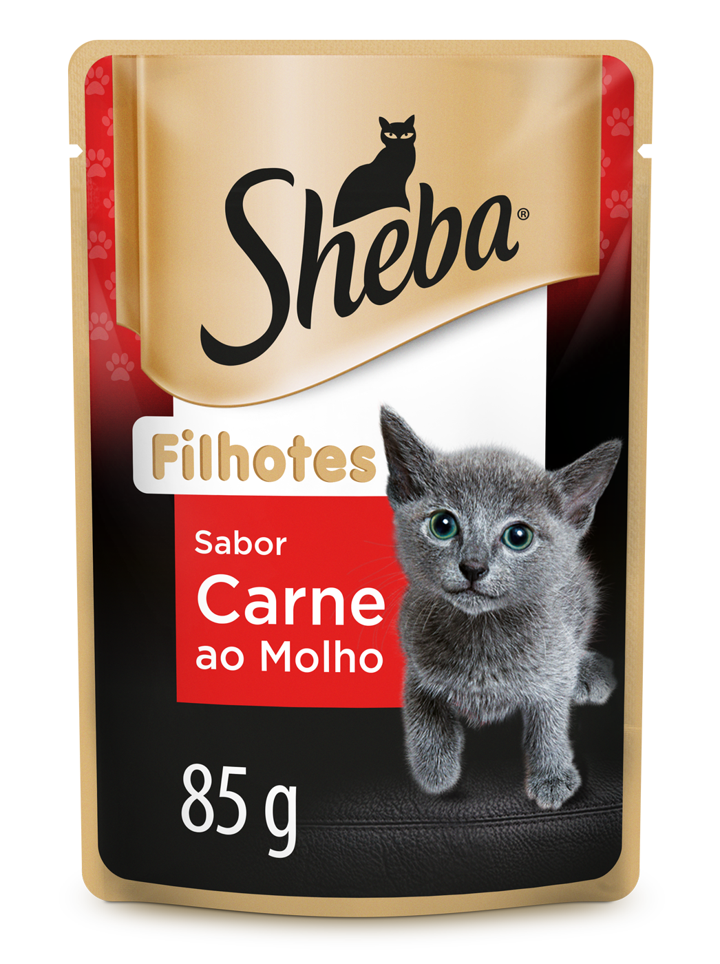 RAÇÃO ÚMIDA SHEBA SACHÊ CORTES SELECIONADOS CARNE AO MOLHO PARA GATOS FILHOTES 85G