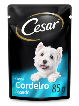 RAÇÃO ÚMIDA CESAR SACHÊ CORTES SELECIONADOS CORDEIRO ASSADO AO MOLHO PARA CÃES ADULTOS 85 g