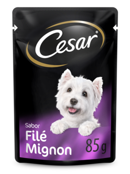 RAÇÃO ÚMIDA CESAR SACHÊ CORTES SELECIONADOS FILET MIGNON PARA CÃES ADULTOS 85 g