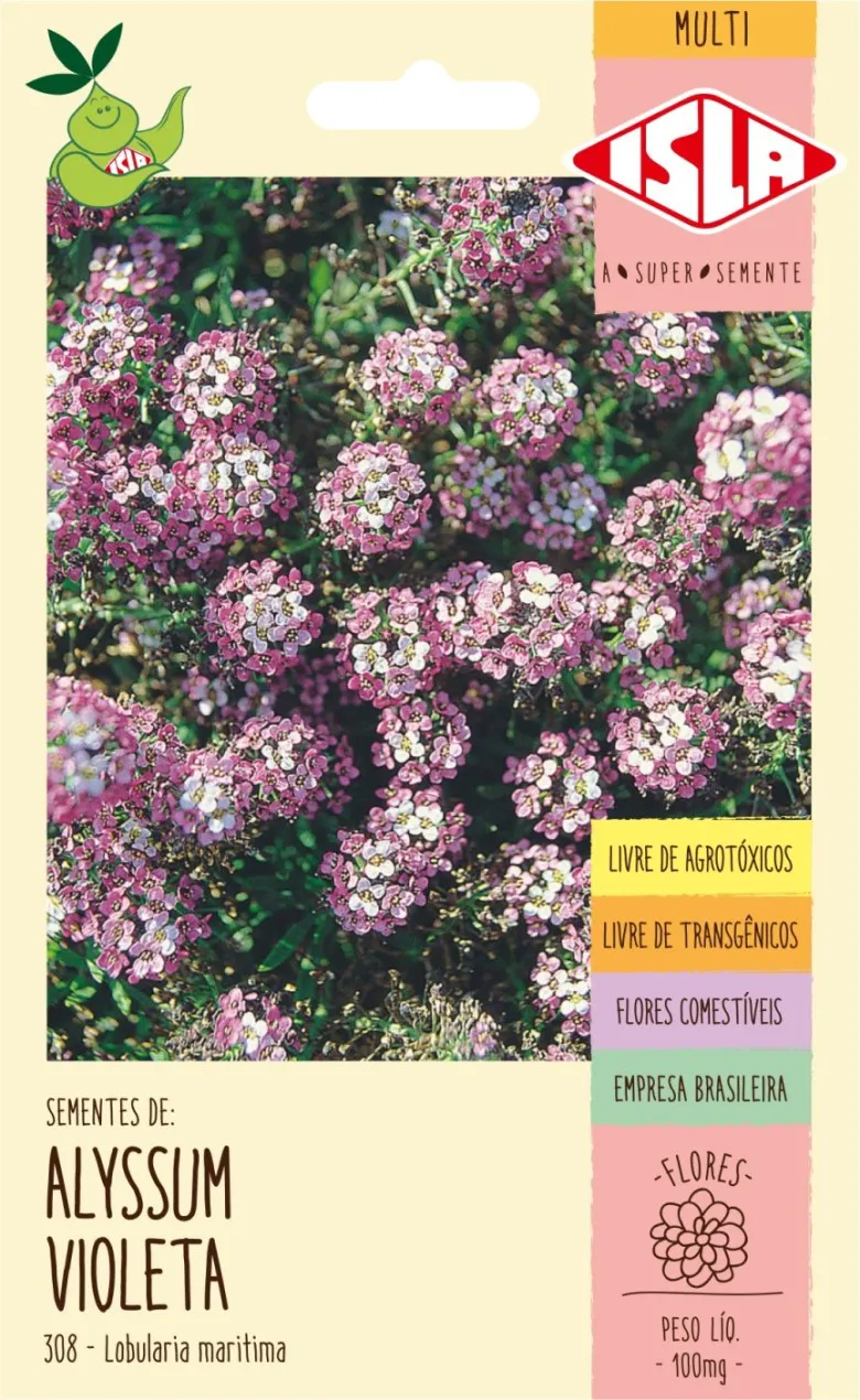 SEMENTE DE FLOR ALYSSUM FLOR DE MEL VIOLETA 100MG - ISLA