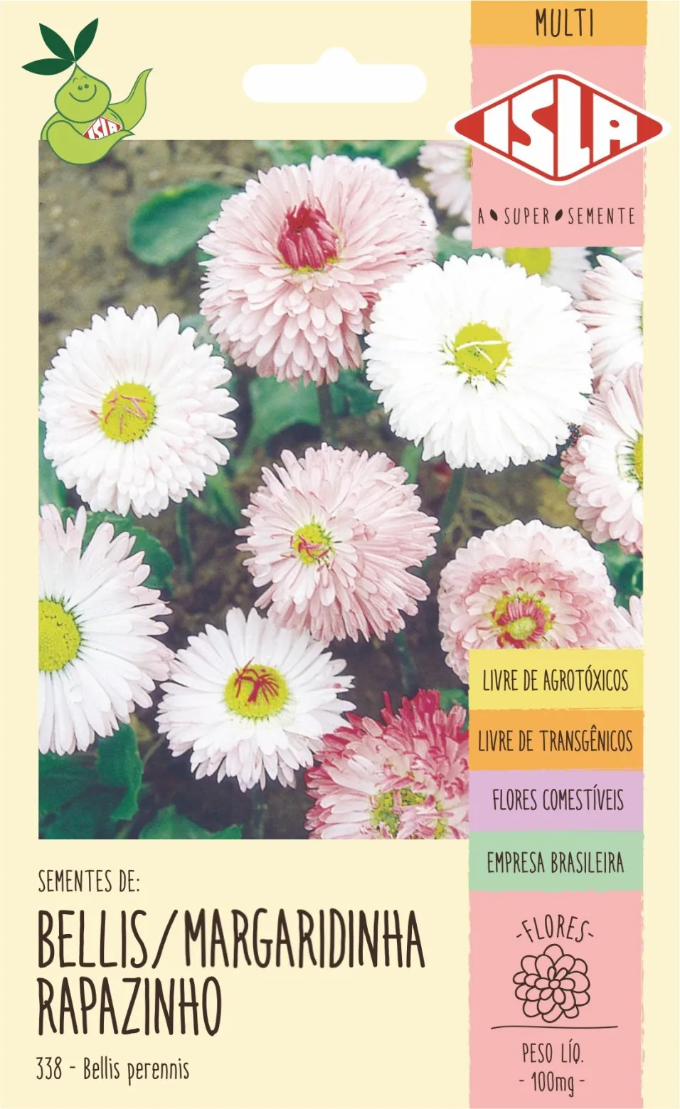 SEMENTE DE FLOR BELLIS MARGARIDINHA RAPAZINHO 100MG - ISLA