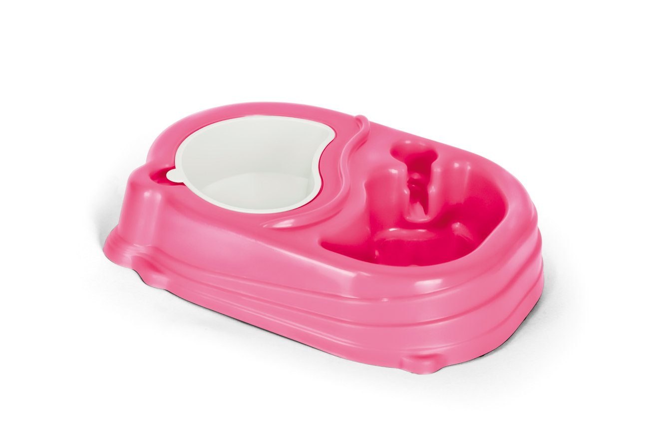 COMEDOURO PARA CÃES E GATOS N01 ROSA