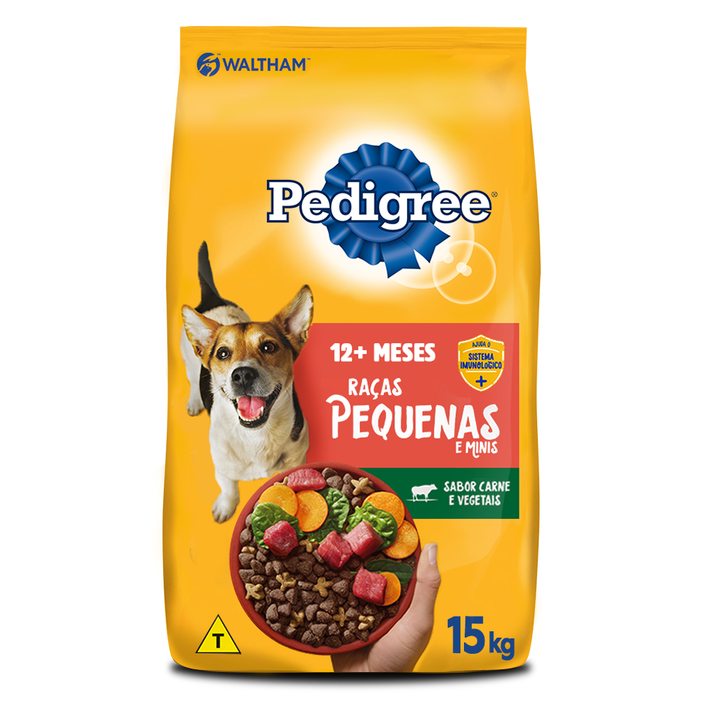 RAÇÃO PEDIGREE CARNE E VEGETAIS CÃES ADULTOS RAÇAS PEQUENAS E MINIS 15KG