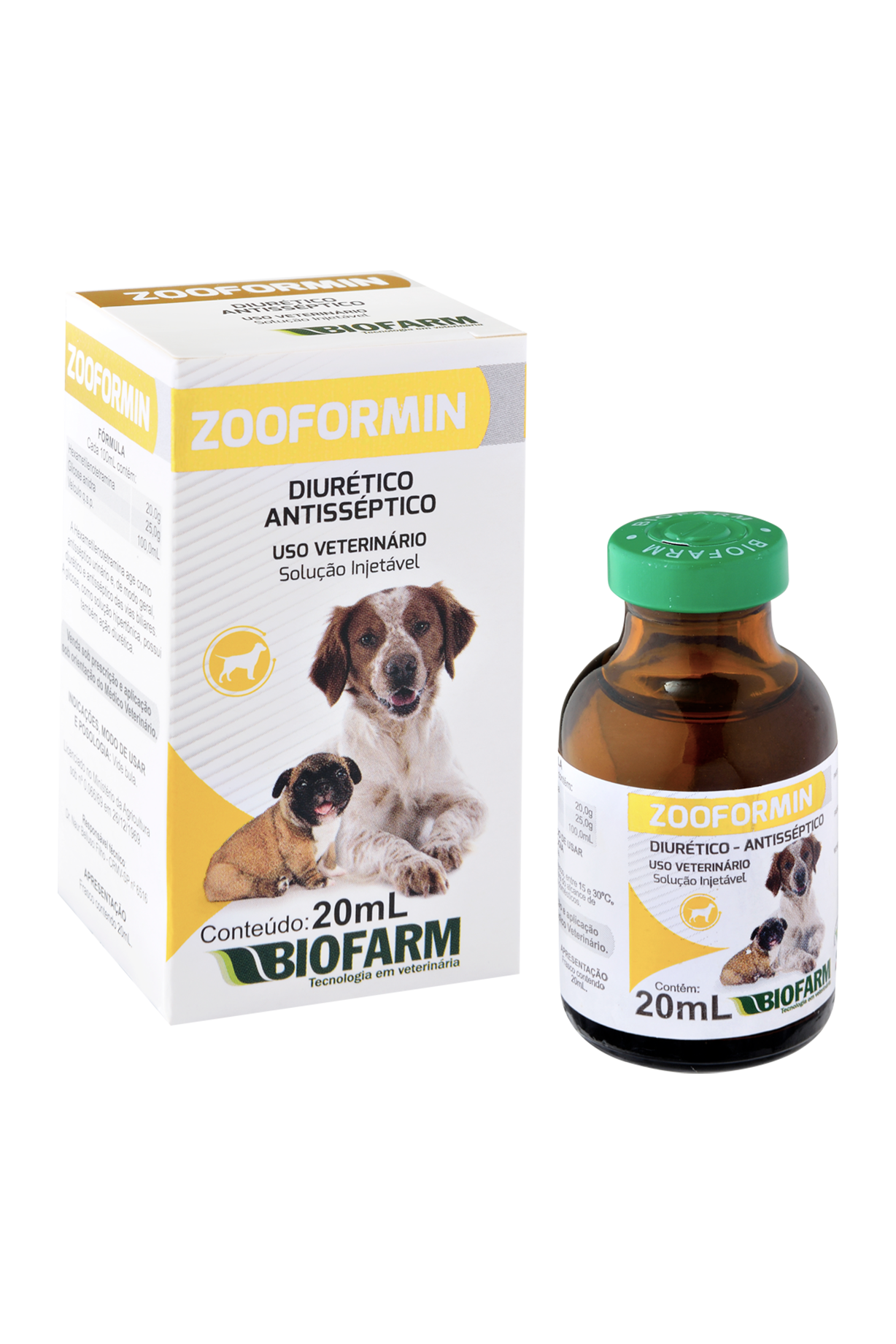 DIURÉTICO ANTISSÉPTICO ZOOFORMIN PARA CÃES E GATOS 20ML - BIOFARM