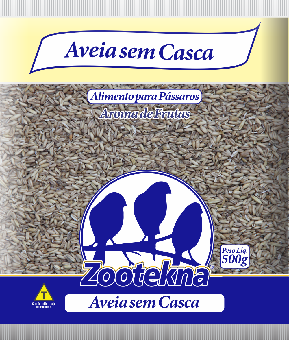 ALIMENTO PARA PÁSSAROS AVEIA SEM CASCA 500G - ZOOTKENA