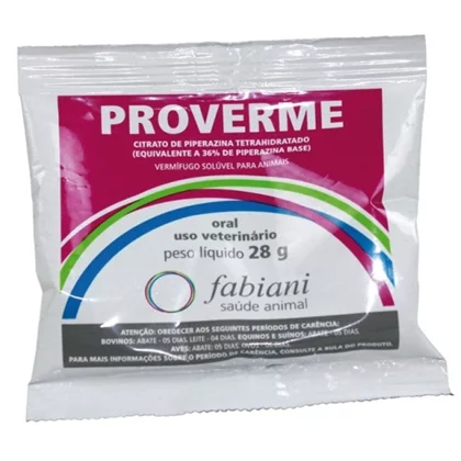 VERMÍFUGO SOLÚVEL USO ORAL PROVERME 28G - FABIANI