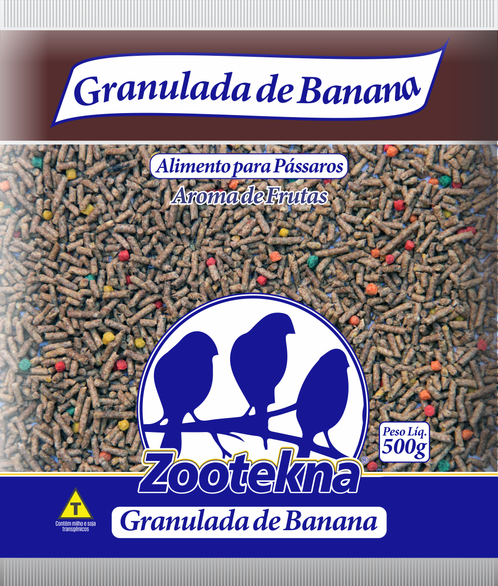 RAÇÃO PARA PÁSSAROS GRANULADA BANANA 500G - ZOOTKENA