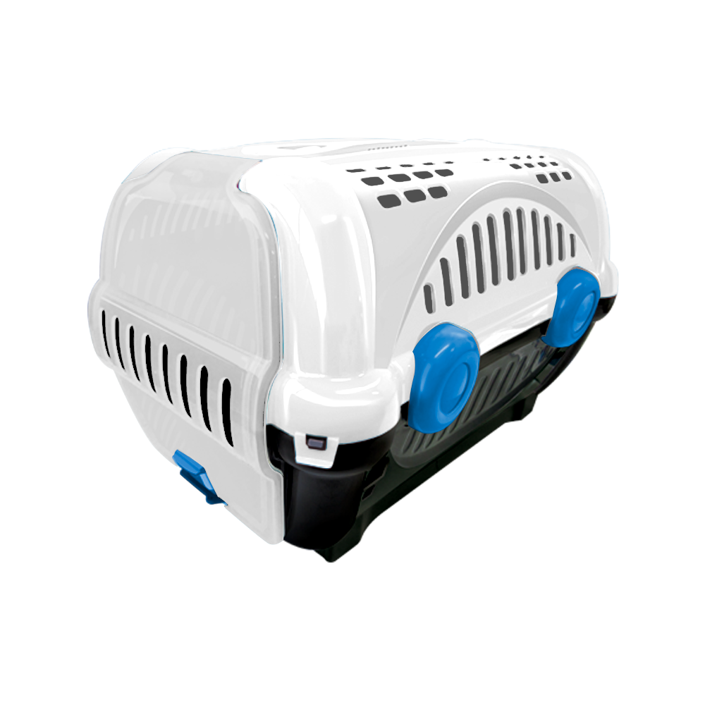 CAIXA DE TRANSPORTE LUXO N°3 BRANCO COM AZUL - FURACÃO PET