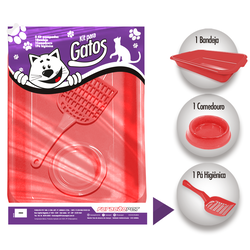 KIT JOY PARA GATOS 3 PEÇAS - CORES SORTIDAS