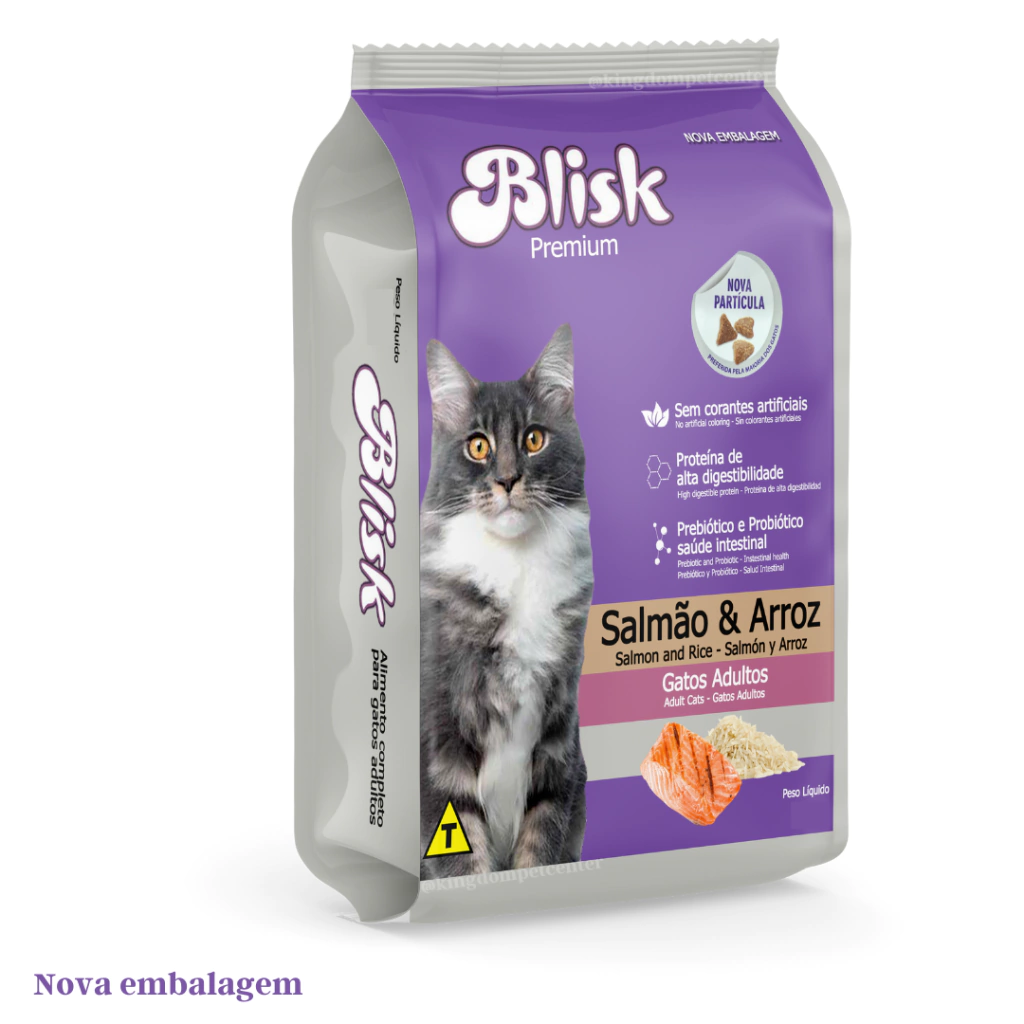 RAÇÃO PARA GATO BLISK MIX SALMÃO E ARROZ 10,1KG