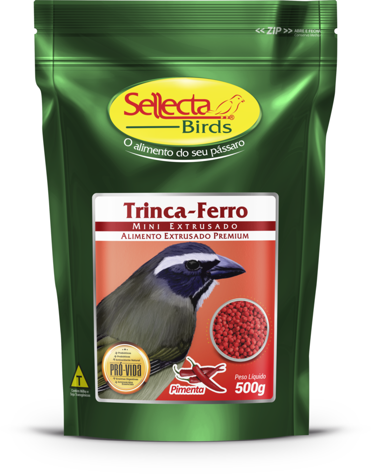 RAÇÃO TRINCA-FERRO PIMENTA MINI EXTRUSADO 500G - SELLECTA