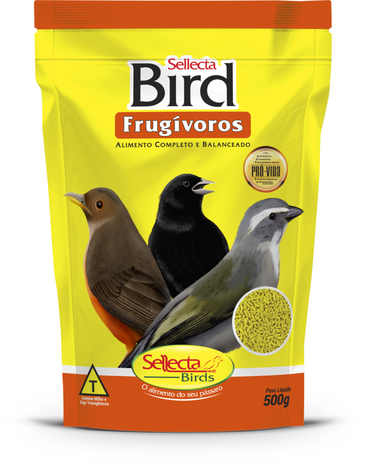 RAÇÃO BIRD FRUGÍVOROS 500G - SELLECTA