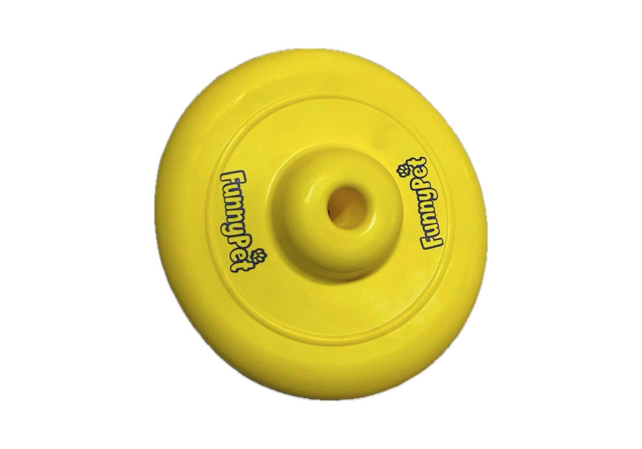 BRINQUEDO BORRACHA FRISBEE AMARELO - FUNNY PET