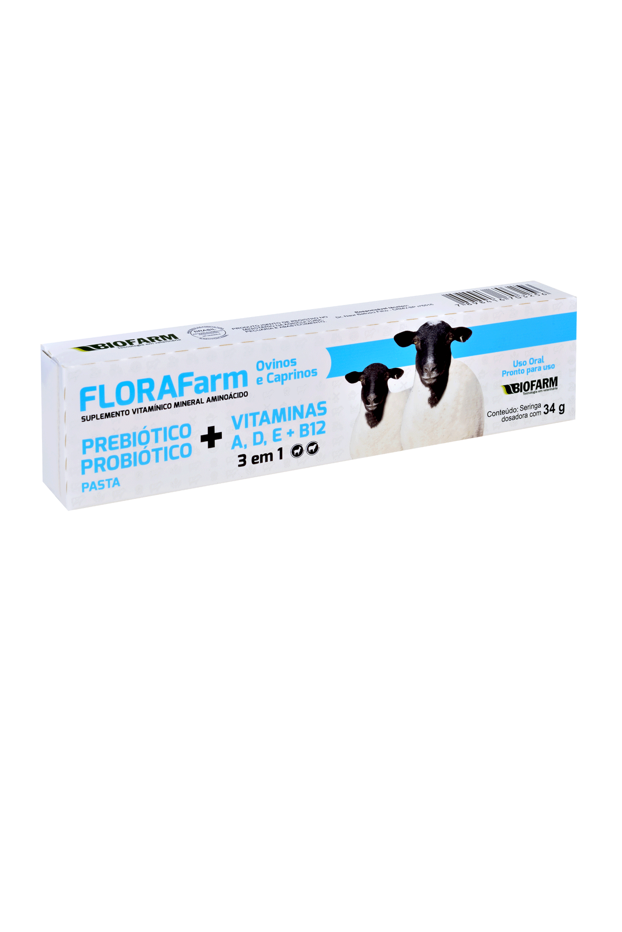 SUPLEMENTO VITAMÍNICO MINERAL AMINOÁCIDOS FLORAFARM OVINOS E CAPRINOS 34GR - BIOFARM