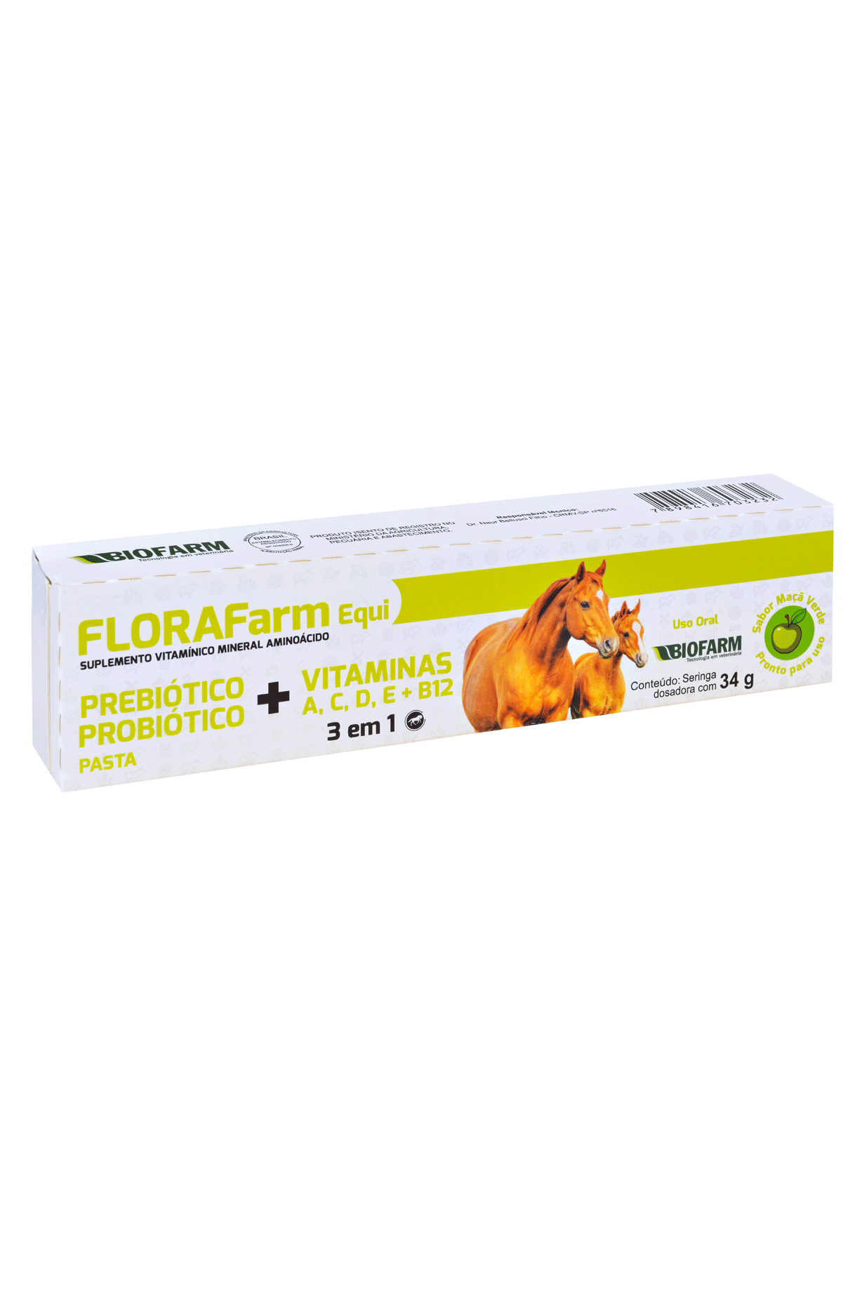 SUPLEMENTO VITAMÍNICO MINERAL AMINOÁCIDOS FLORAFARM EQUI 34GR - BIOFARM