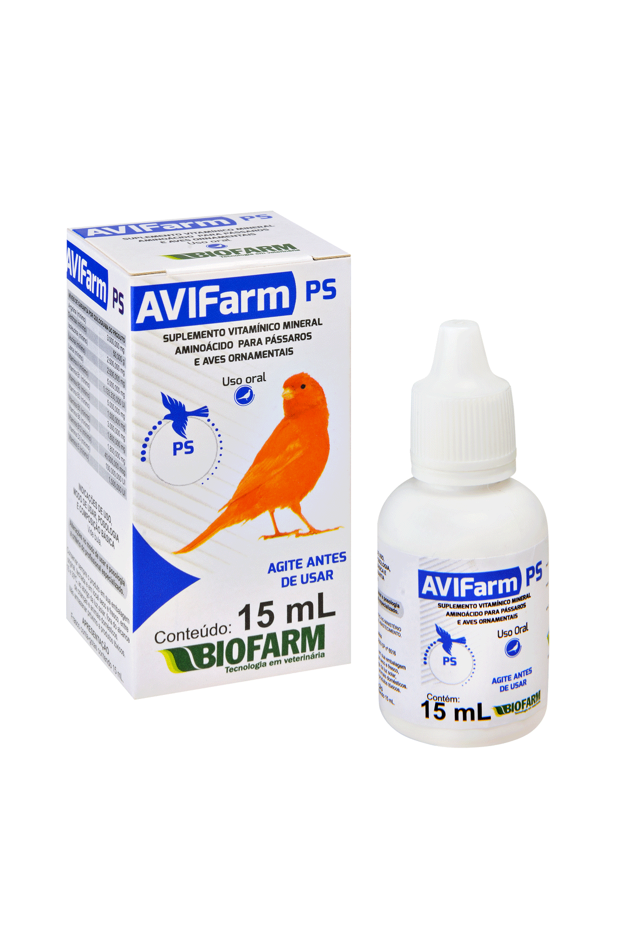 SUPLEMENTOS PARA PASSÁROS AVIFARM PS 15ML - BIOFARM