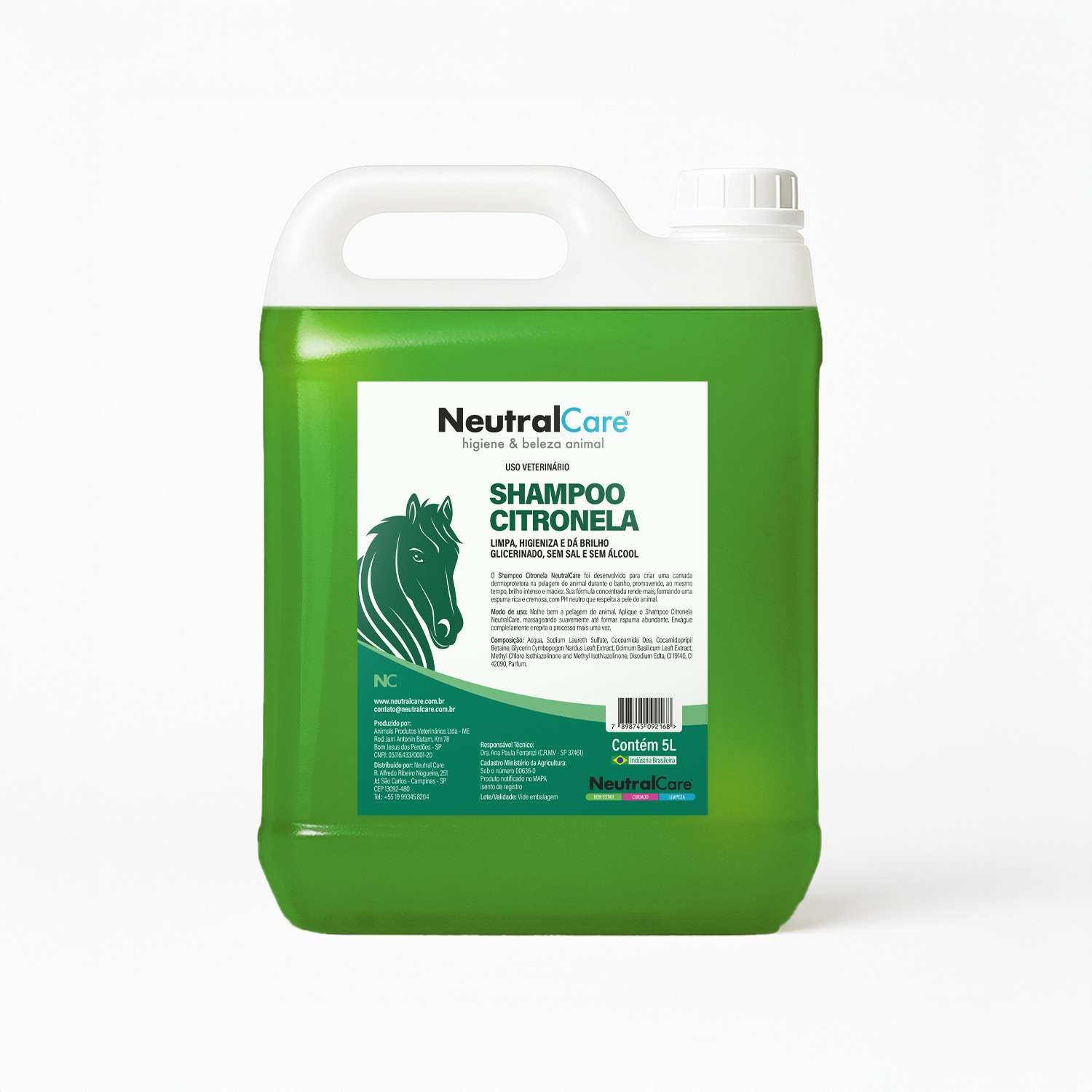 SHAMPOO PARA EQUINOS REPELENTE 5L - NEUTRAL CARE