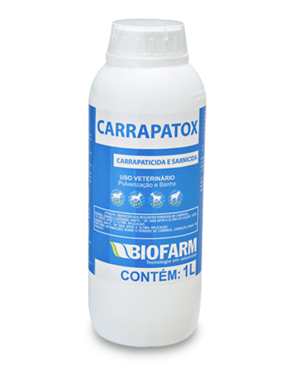 CARRAPATICIDA E SARNICIDA CARRAPATOX PULVERIZAÇÃO E BANHO 1L - BIOFARM