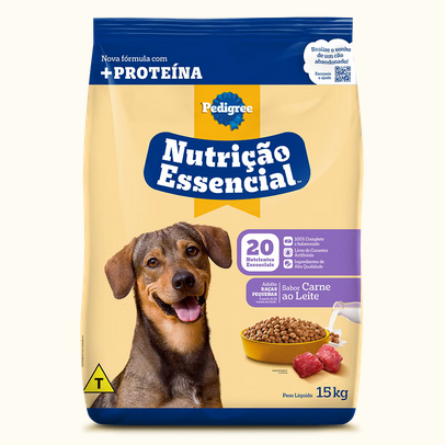RAÇÃO PEDIGREE NUTRIÇÃO ESSENCIAL CARNE AO LEITE 15KG