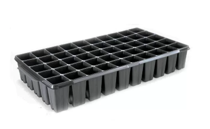BANDEJA PARA CULTIVO 50 CELULAS PRETA PLÁSTICA QUADRADA