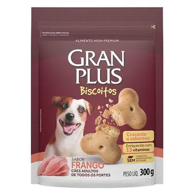 BISCOITO GRANPLUS PARA CÃES ADULTOS FRANGO 300G