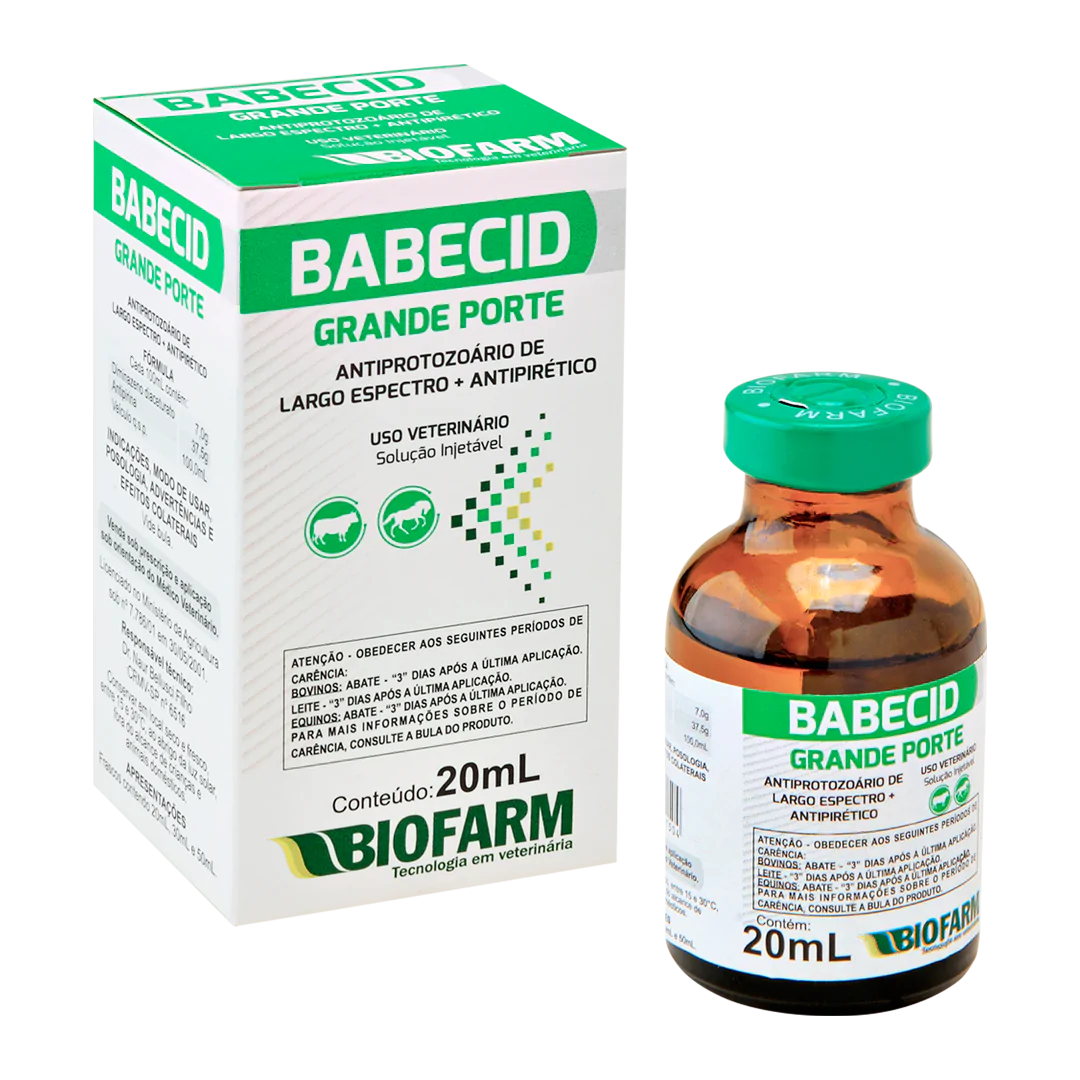 ANTIPROTOZOÁRIO DE LARGO ESPECTRO + ANTIPIRÉTICO BABECID GRANDE PORTO 20ML - BIOFARM