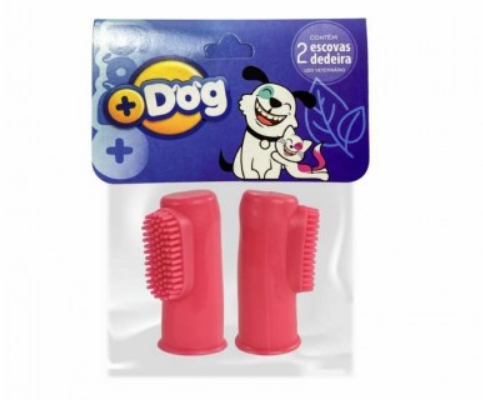 KIT DENTAL PARA CÃES E GATOS COM 2 DEDEIRAS ROSA