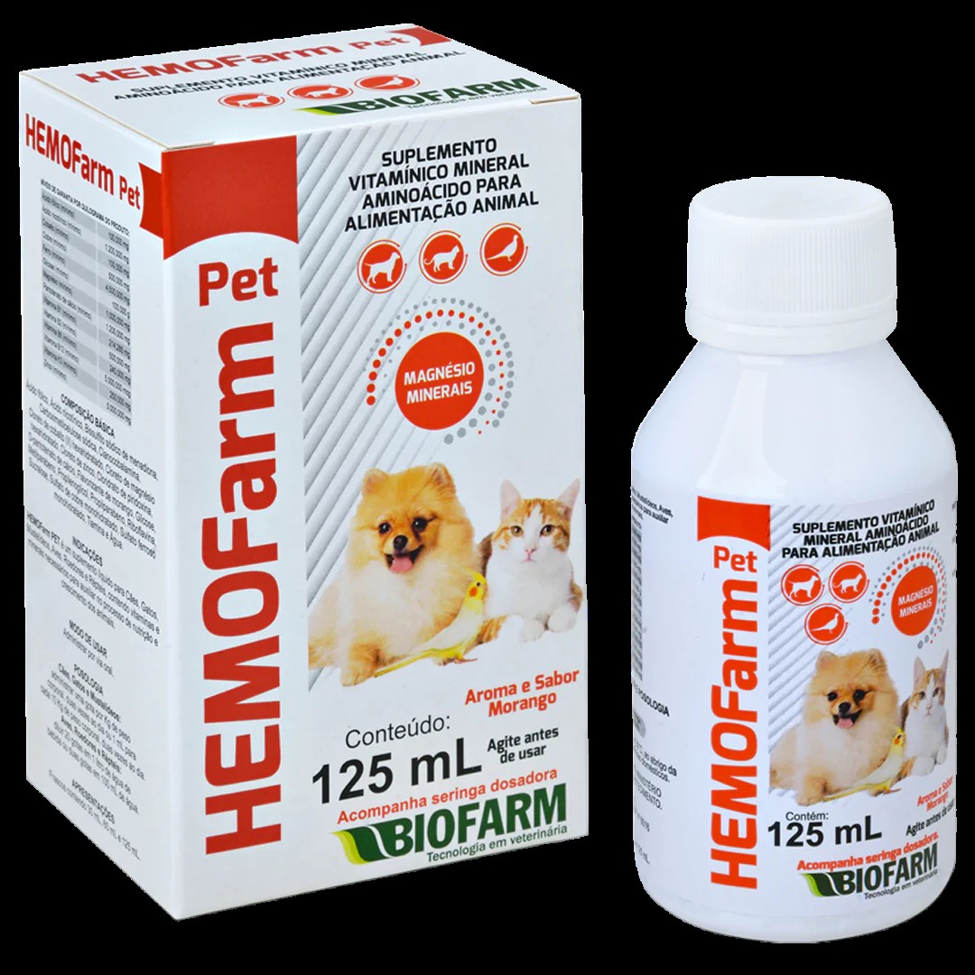 SUPLEMENTO VITAMÍNICO MINERAL HEMOFARM PET 125ML - BIOFARM