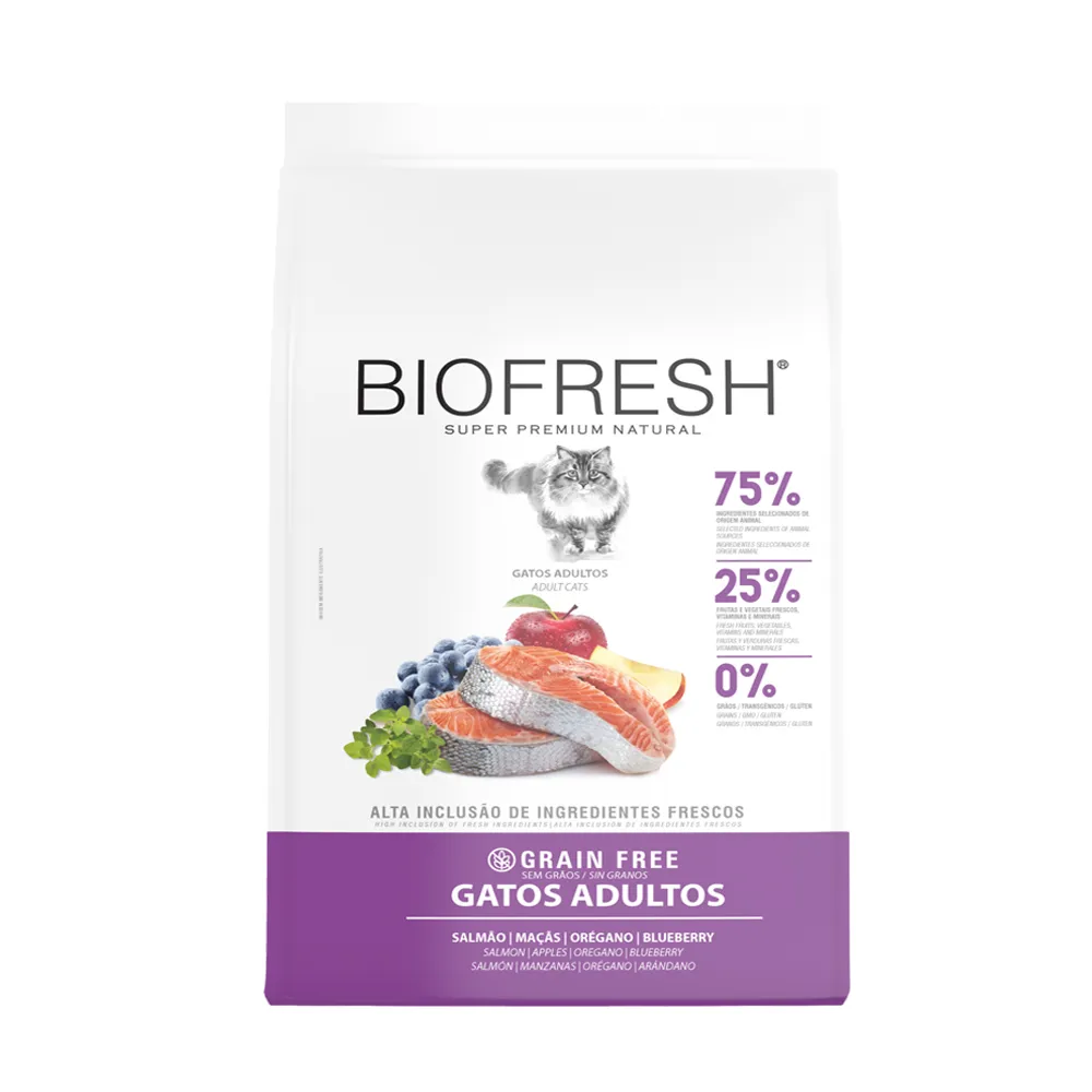 RAÇÃO BIOFRESH SUPER PREMIUM GATOS ADULTOS SALMÃO 7,5KG