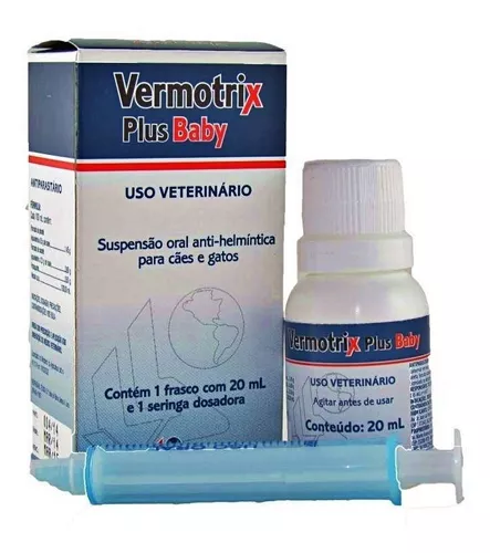 SUSPENSÃO ORAL ANTI-HELMÍNTICA PARA CÃES E GATOS VERMOTRIX PLUS BABY 20ML - LEMA-INJEX