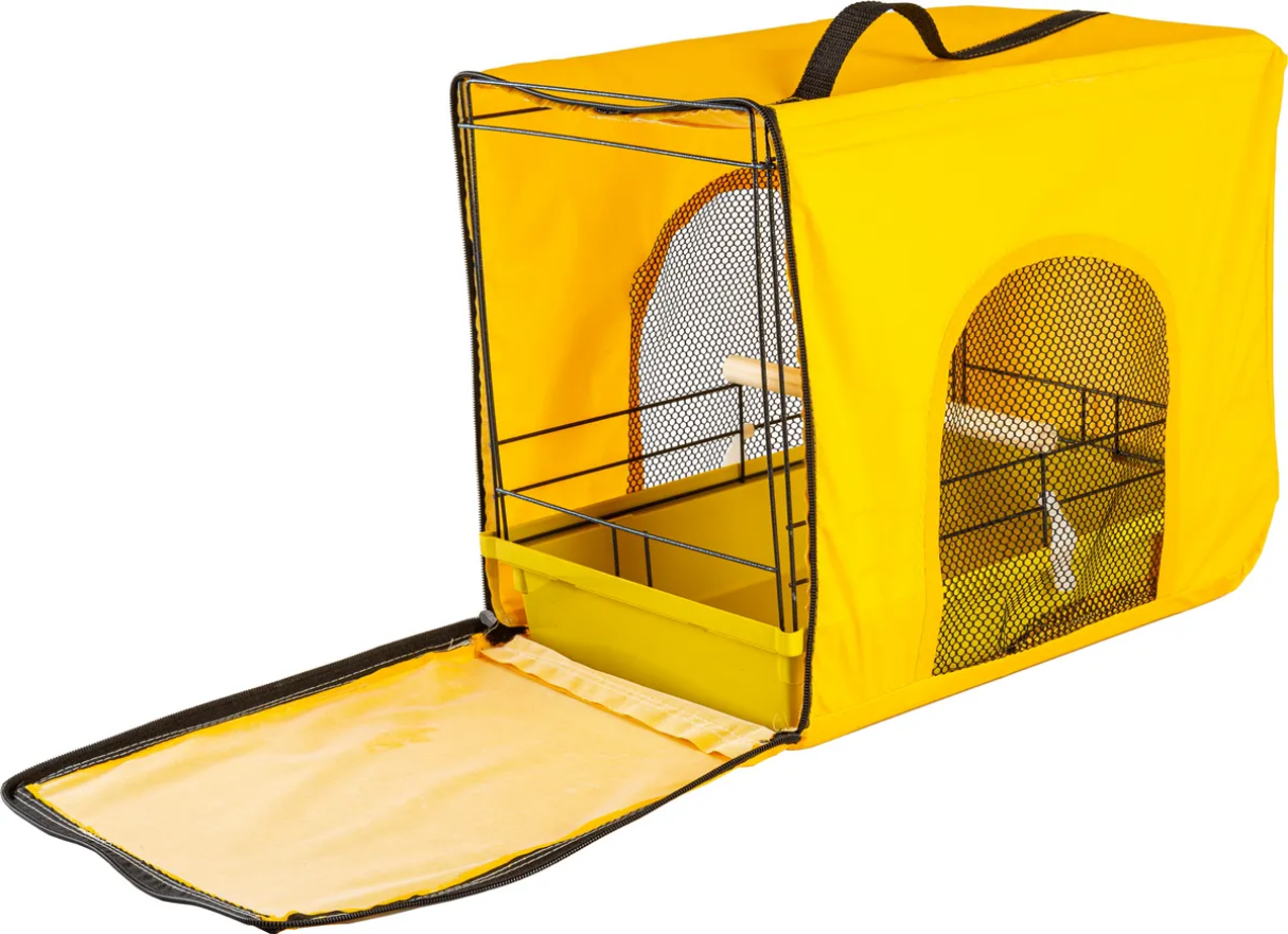 BOLSA CAIXA DE TRANSPORTE PARA PAPAGAIO AMARELA