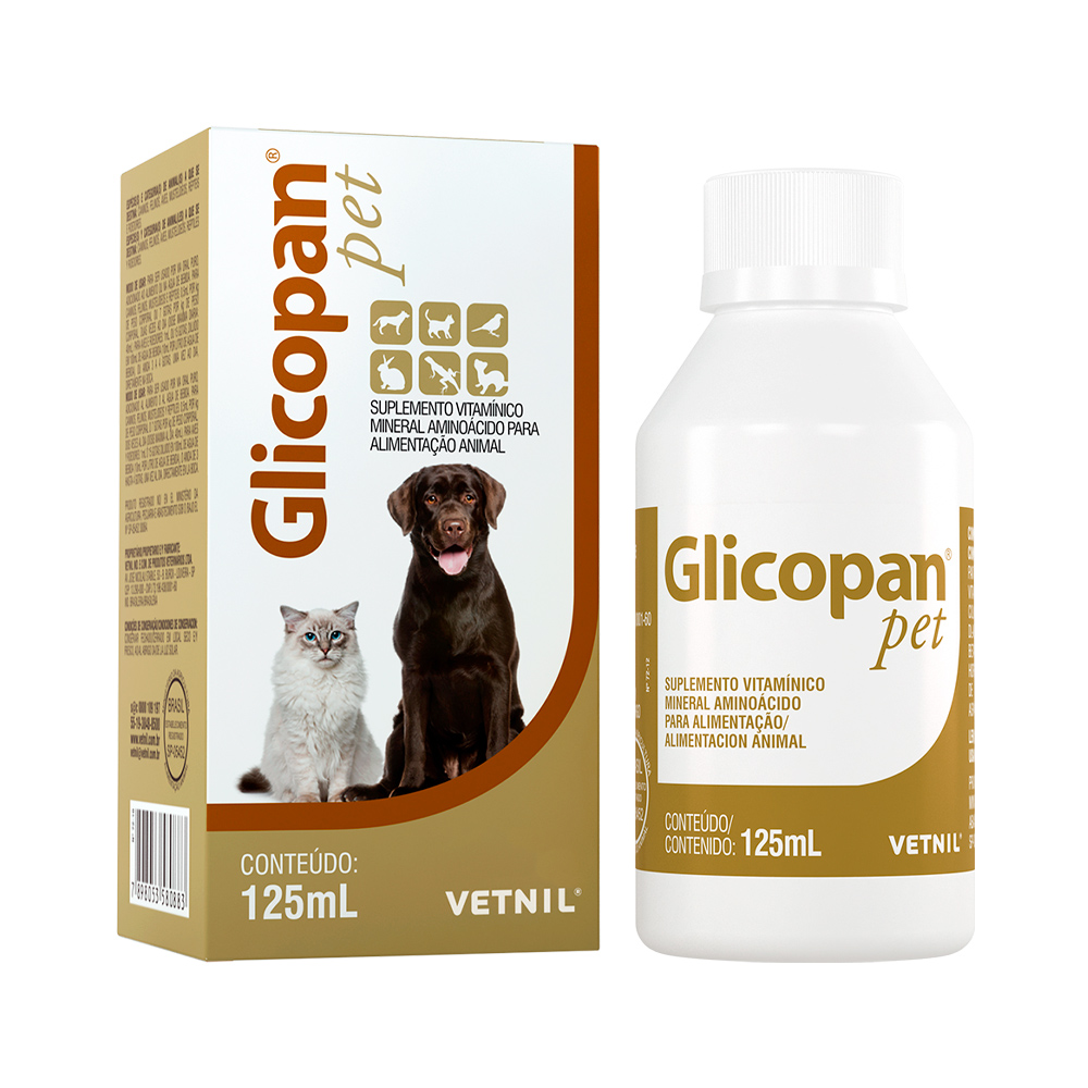 SUPLEMENTO VITAMÍNICO USO ORAL PARA PETS GLICOPAN PET 125ML - VETNIL