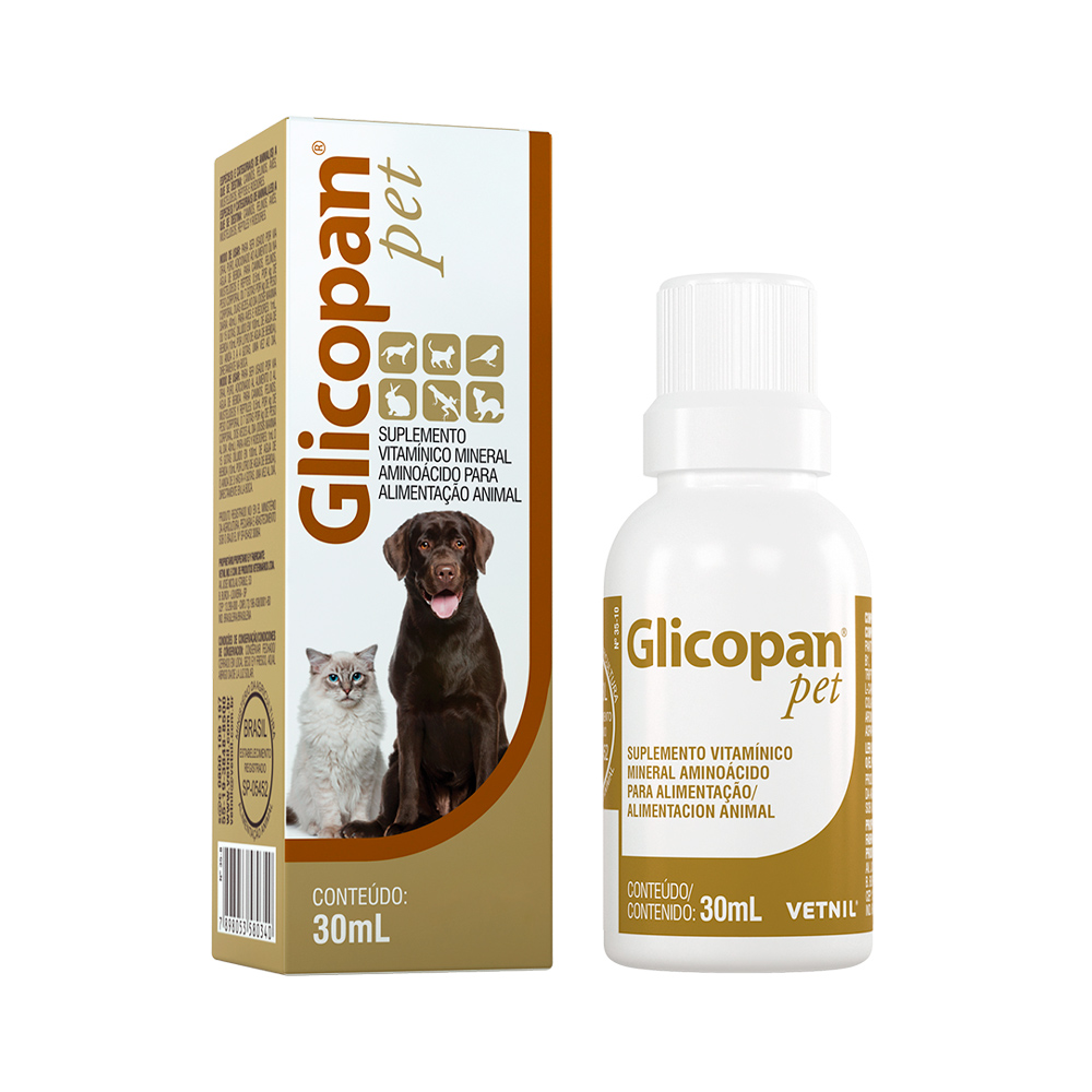 SUPLEMENTO VITAMÍNICO USO ORAL PARA PETS GLICOPAN PET 30ML - VETNIL