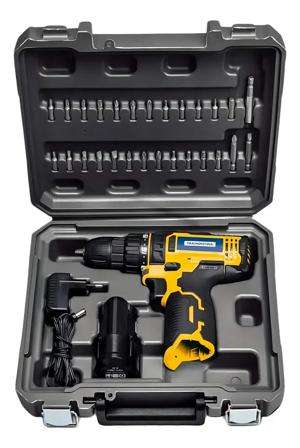 KIT PARAFUSADEIRA/FURADEIRA 12V TRAMONTINA À BATERIA 30 PEÇAS - 42382230