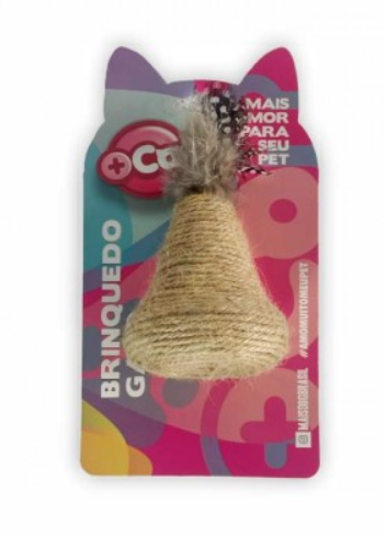 BRINQUEDO PARA GATOS PEÃO DE SISAL COM PENAS