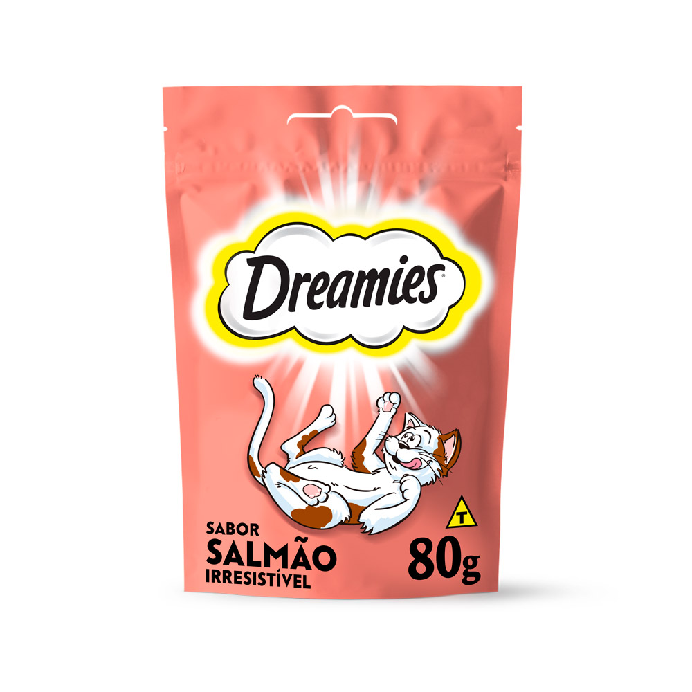 PETISCO DREAMIES SALMÃO IRRESISTÍVEL GATOS ADULTOS 80G