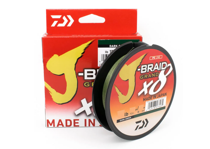 LINHA DE PESCA MULTIFILAMENTO J-BRAID GRAND X8 VERDE ESCURO 20LB/9,0KG 135M