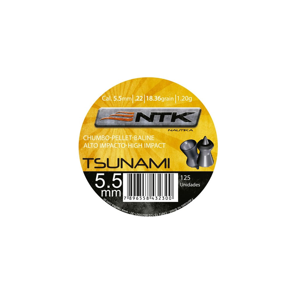 CHUMBINHO TSUNAMI 5,5MM TAG COM 125 PEÇAS - NAUTIKA