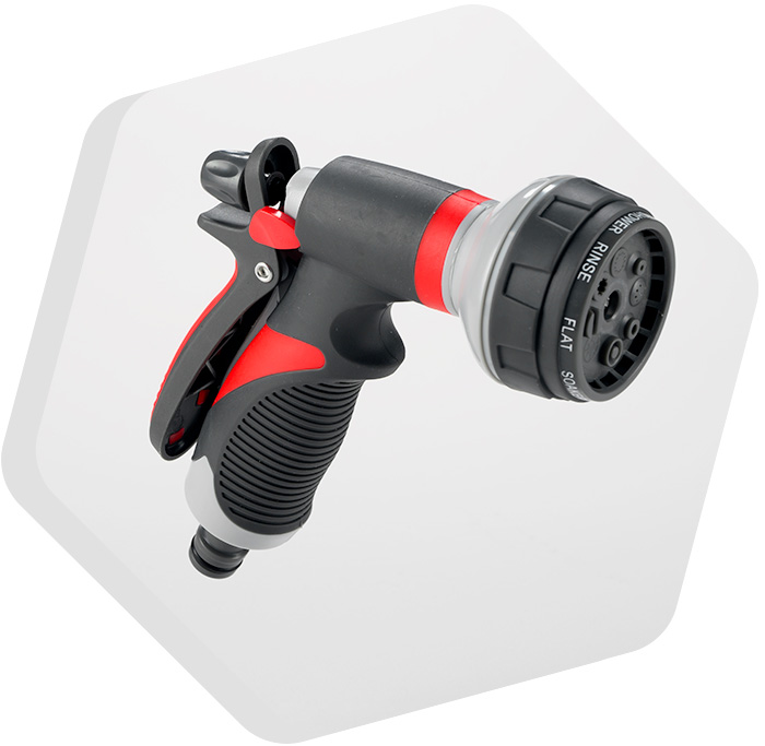 PISTOLA ESGUICHO MULTIFUNCIONAL 8 EM 1 COM ENGATE RÁPIDO - BRANCO